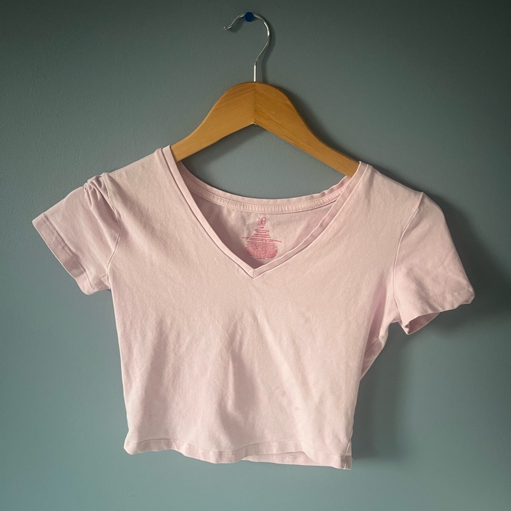 NOBO Soft Pink V-Neck Crop Top